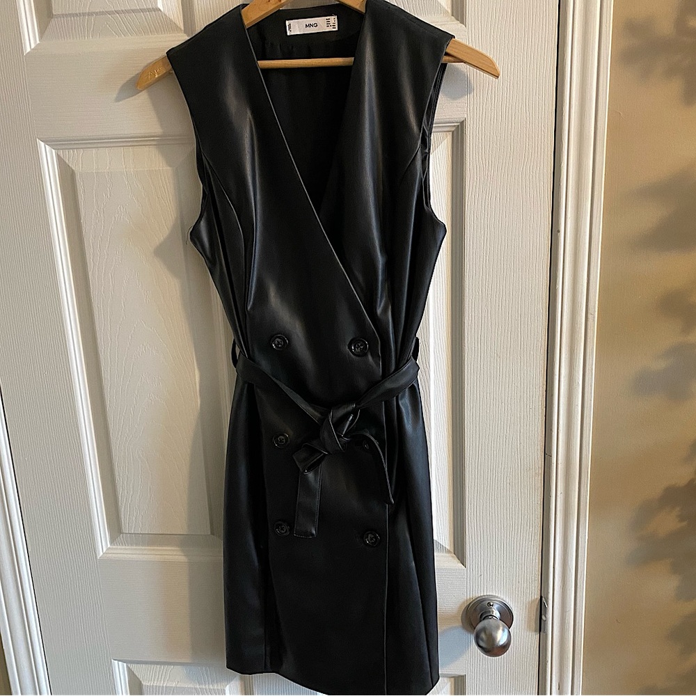 Faux leather dress